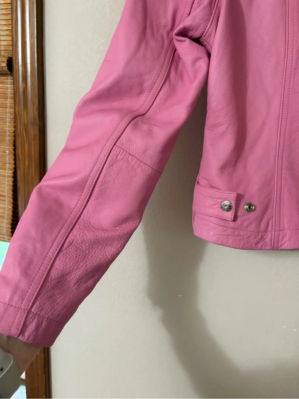 Vintage Wilsons Leather Maxima Pink Moto Jacket Small Y2K Cafe Racer Biker S - Picture 15 of 16